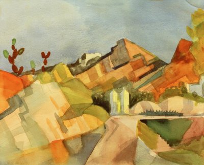 岩の多い風景 作： August Macke