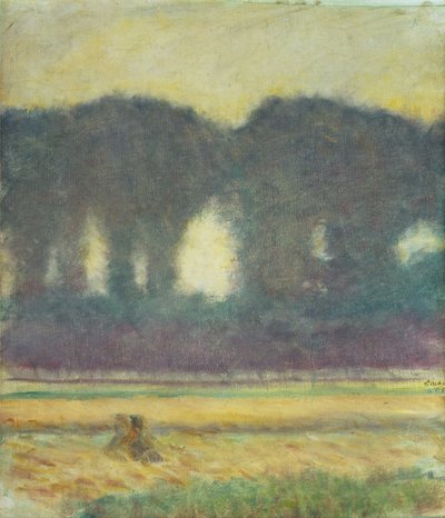 モミの木とトウモロコシ畑 作： August Macke