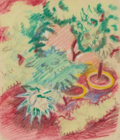 植木鉢。 作： August Macke