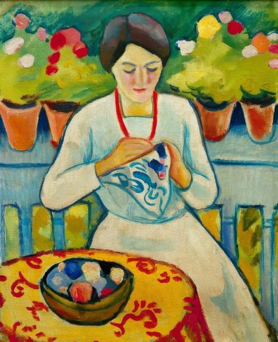バルコニーの女性 作： August Macke
