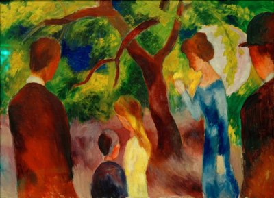 素晴らしい遊歩道：庭の人々 作： August Macke