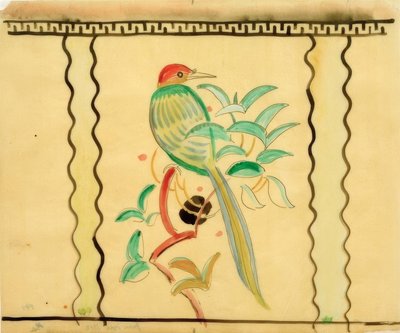 緑の鳥（花瓶デザイン） 作： August Macke