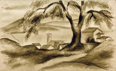 トゥーン湖のヒルテフィンゲン 作： August Macke