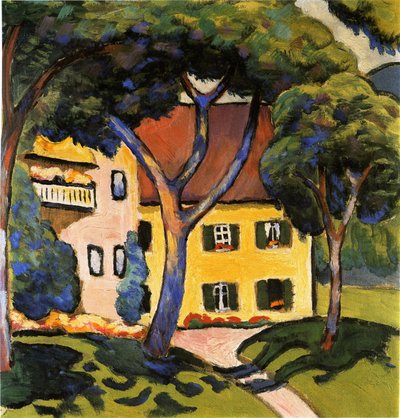 テーゲルンゼーの家、1910年。 作： August Macke