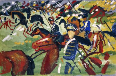 Hussarsの出発、1913 作： August Macke