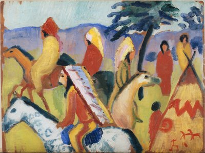 乗馬のインディアン 作： August Macke