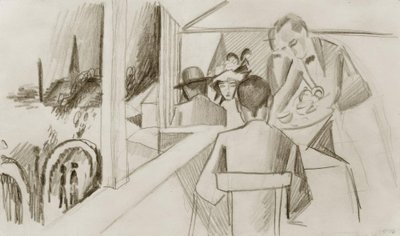 飛行船カフェ 作： August Macke