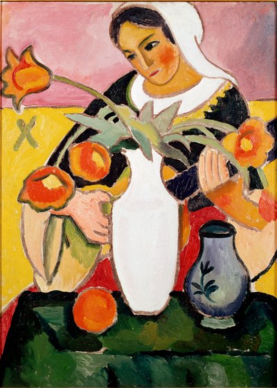 リュート奏者の絵 アウグスト・マッケ（1887-1914） 1910年 パリ、モダンアートギャラリー 作： August Macke