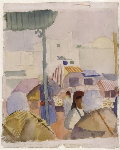 チュニスの市場（II）。 1914 作： August Macke