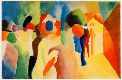 黄色いジャケット付き 作： August Macke