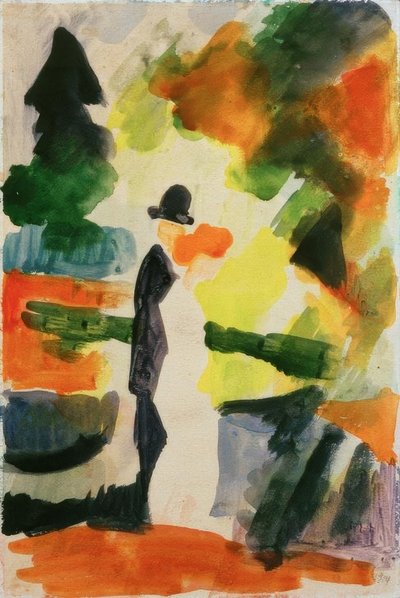 公園のカップル 作： August Macke