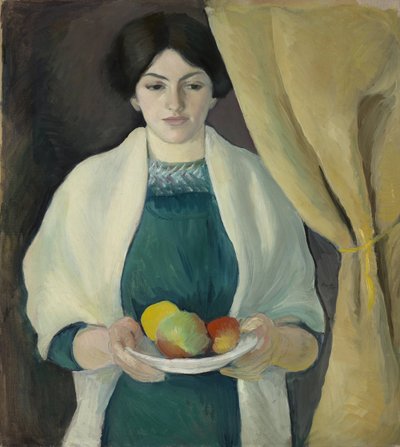 りんごを持つ肖像画 作： August Macke
