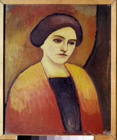 画家の妻、マッケ夫人の肖像 アウグスト・マッケ（1887-1914）の絵画 1911年 パリ市立近代美術館 作： August Macke