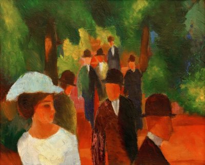 プロムナード（半身像の白人少女と） 作： August Macke