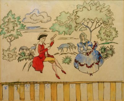 羊飼いのシーンI 作： August Macke