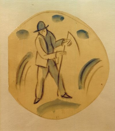 死神、プレートのドラフト 作： August Macke
