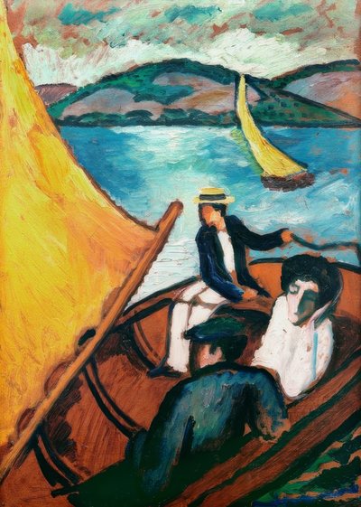 ヨット、テーゲルンゼー 作： August Macke