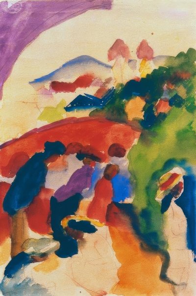 街を歩く人 作： August Macke