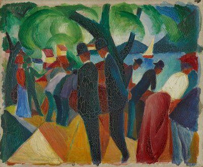 橋の上を歩く 作： August Macke
