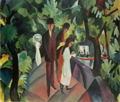 橋の上を歩く 作： August Macke