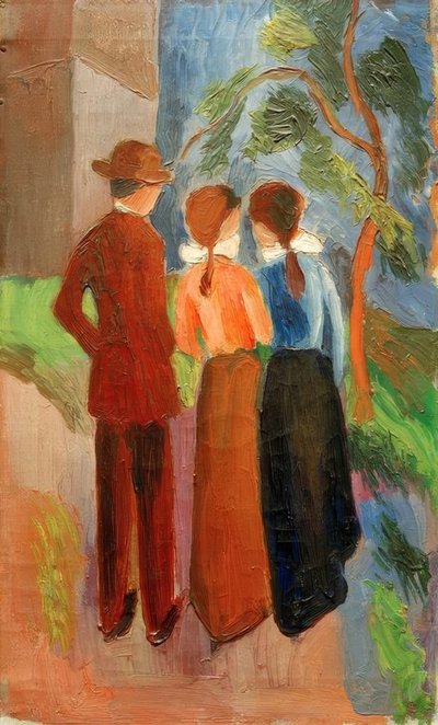 3人で歩く 作： August Macke