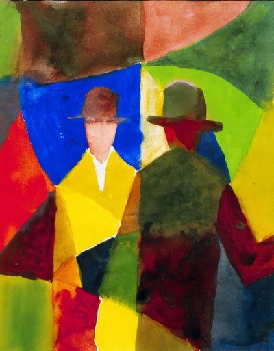 店の窓に映る 作： August Macke