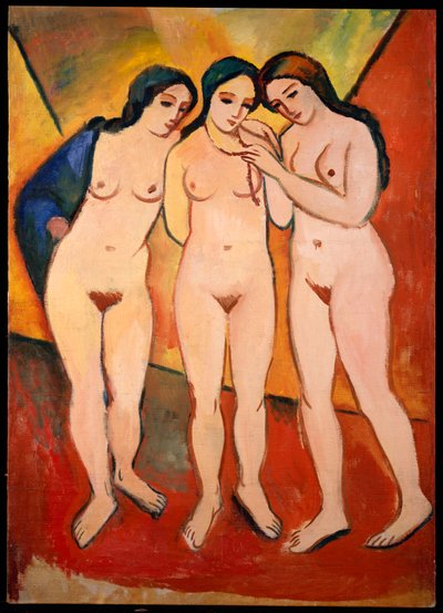 3人のヌードの女性 作： August Macke
