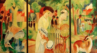 トリプティク：広い動物園 作： August Macke