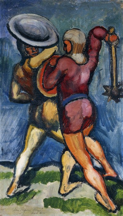 2人の戦士; 1910年の2つの戦いの終わり 作： August Macke
