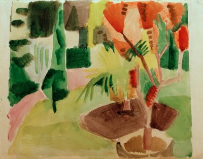 湖のほとりの庭2 作： August Macke