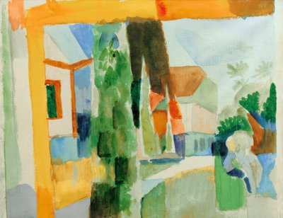 湖畔の庭園4 作： August Macke