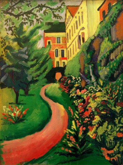 ボーダーが咲く庭 作： August Macke