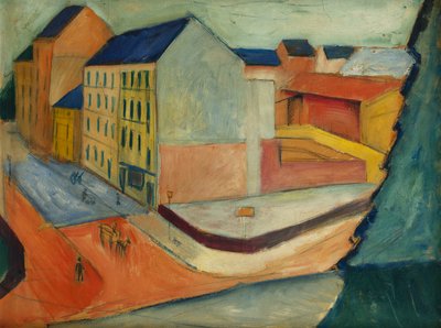 ライディングアリーナのある通り、ボン、1913 作： August Macke