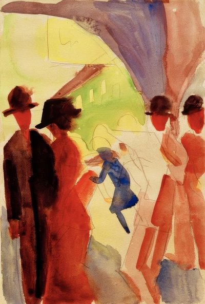 トゥーンのアーバーの下で 作： August Macke