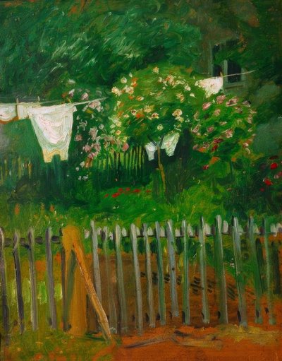 カンデルンの庭で洗濯 作： August Macke