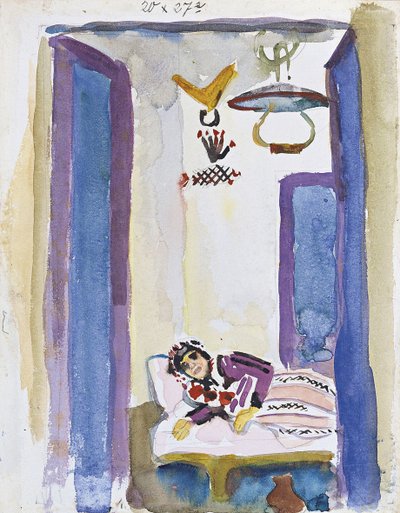 ディヴァンの女、1914 作： August Macke