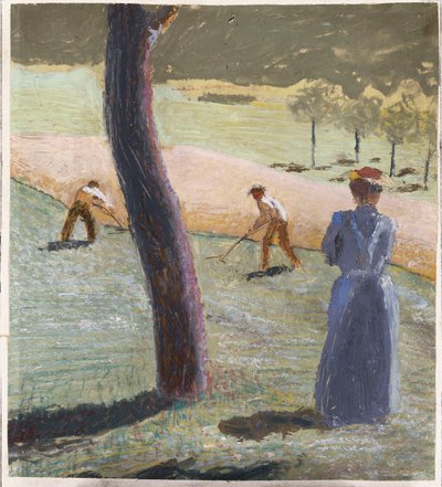 カンダーンの畑の労働者;カンデルンの近くの畑の労働者、1907年 作： August Macke
