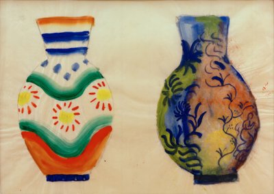 2つの腹の花瓶 作： August Macke