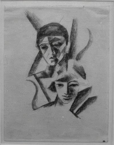 2つの頭 作： August Macke