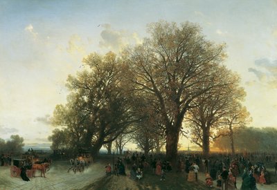 ウィーンプラター1873での世界展からの帰り道 作： August Schaeffer von Wienwald