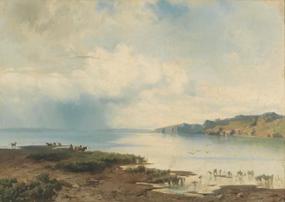 ドイツ語：海岸の馬 作： August Schaeffer von Wienwald
