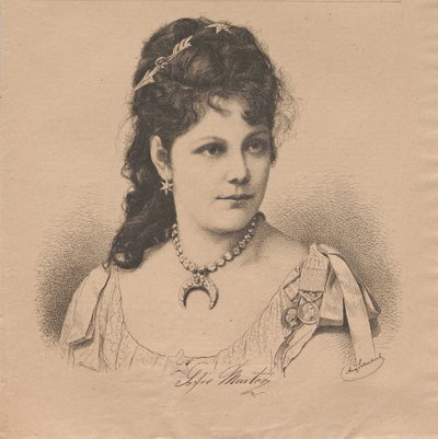 ピアニストで作曲家のソフィー・メンターの肖像 1846-1918、1883年。 作： August Schubert