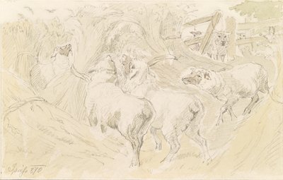 穀物の中の羊 作： August Spiess