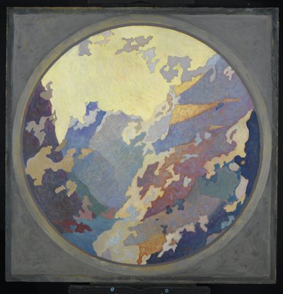 キャニオン、1931年頃（厚紙のキャンバスに油彩） 作： August Vincent Tack