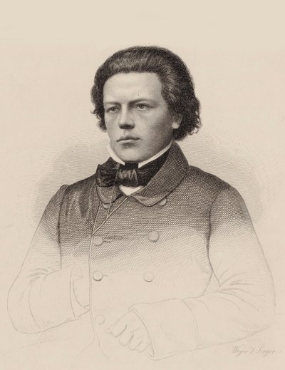 作曲家アントン・ルビンシュタインの肖像 1829-1894, 1850. 作： August Weger