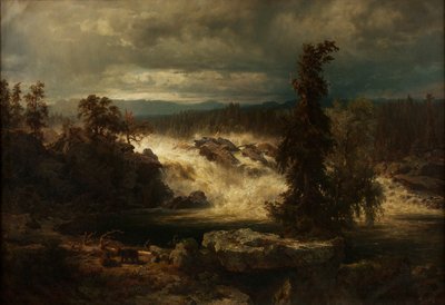 ノルウェーのコングスベルグでのレイバー フォールズ 作： August Wilhelm Leu
