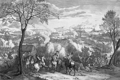 1746年4月16日のカロデンの戦い、ルークサリバン、1746年頃（色付きの線の彫刻）によって彫刻 作： August von Heckel