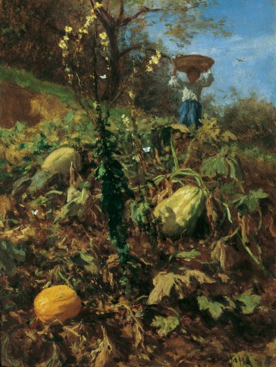 かぼちゃの庭 作： August von Pettenkofen