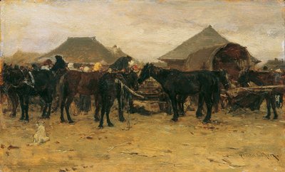 ソルノク1世の馬市場 作： August von Pettenkofen