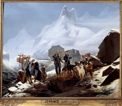 スステン（スイス・アルプス）の風景。オーギュスト・グザヴィエ・ルプランス（1799-1826）の絵画 作： Auguste Xavier Leprince